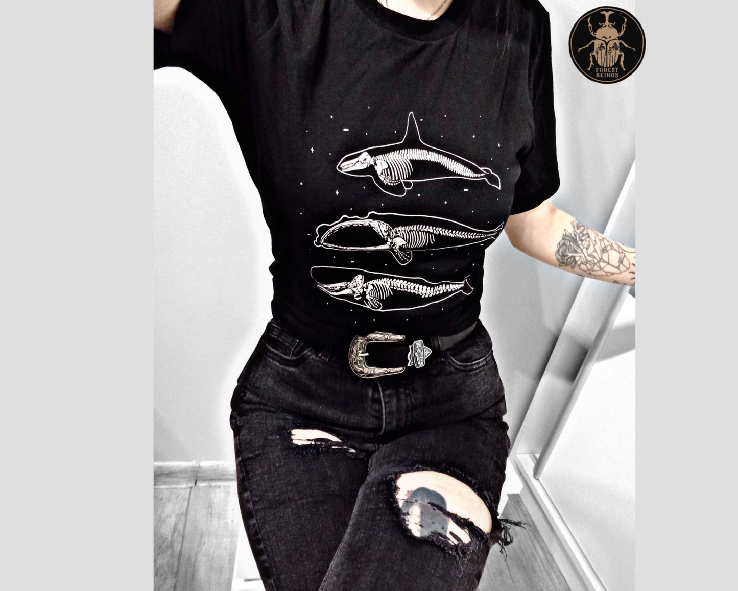 WHALE BONES Goth T-shirt