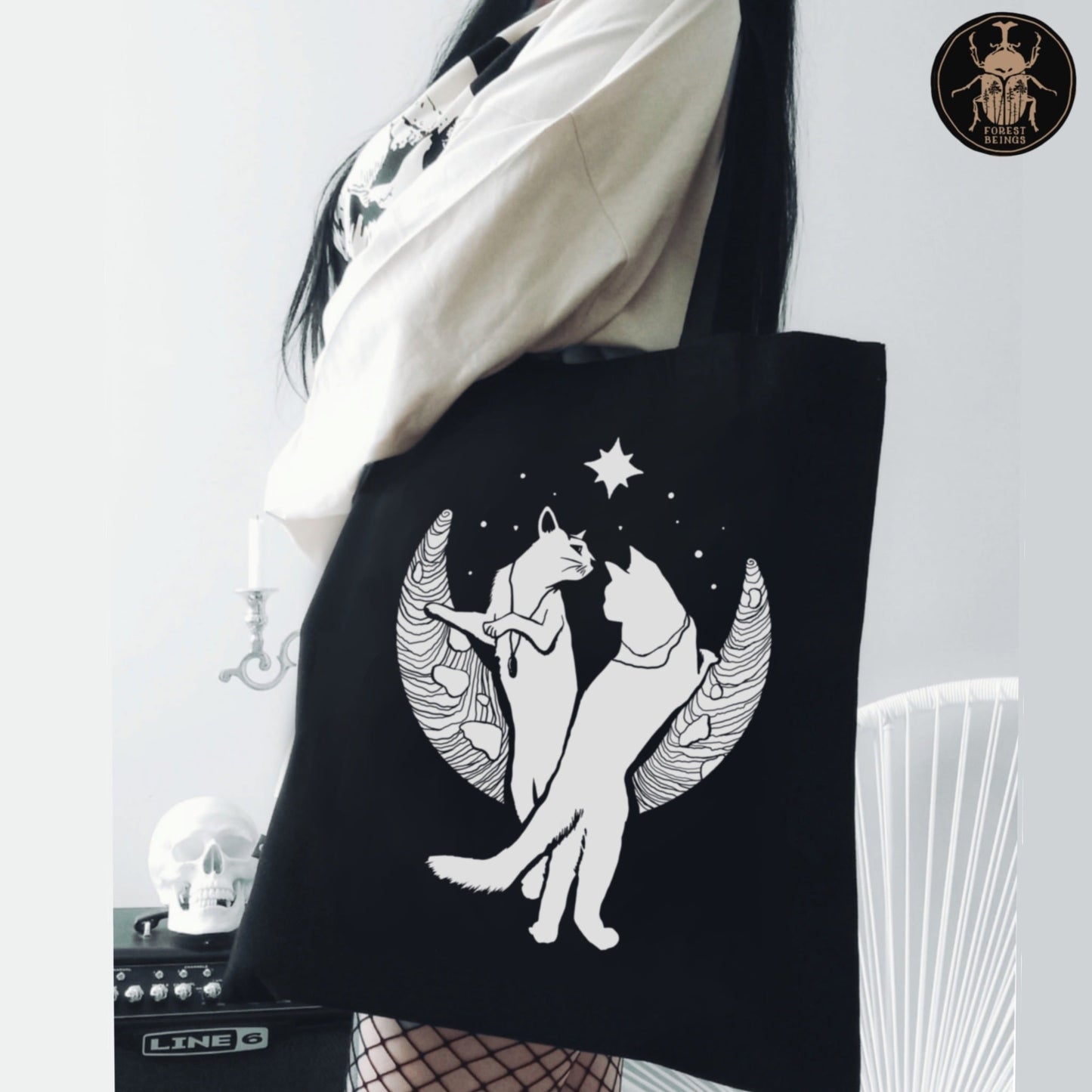 LUNAR CATS Gothic Tote Bag