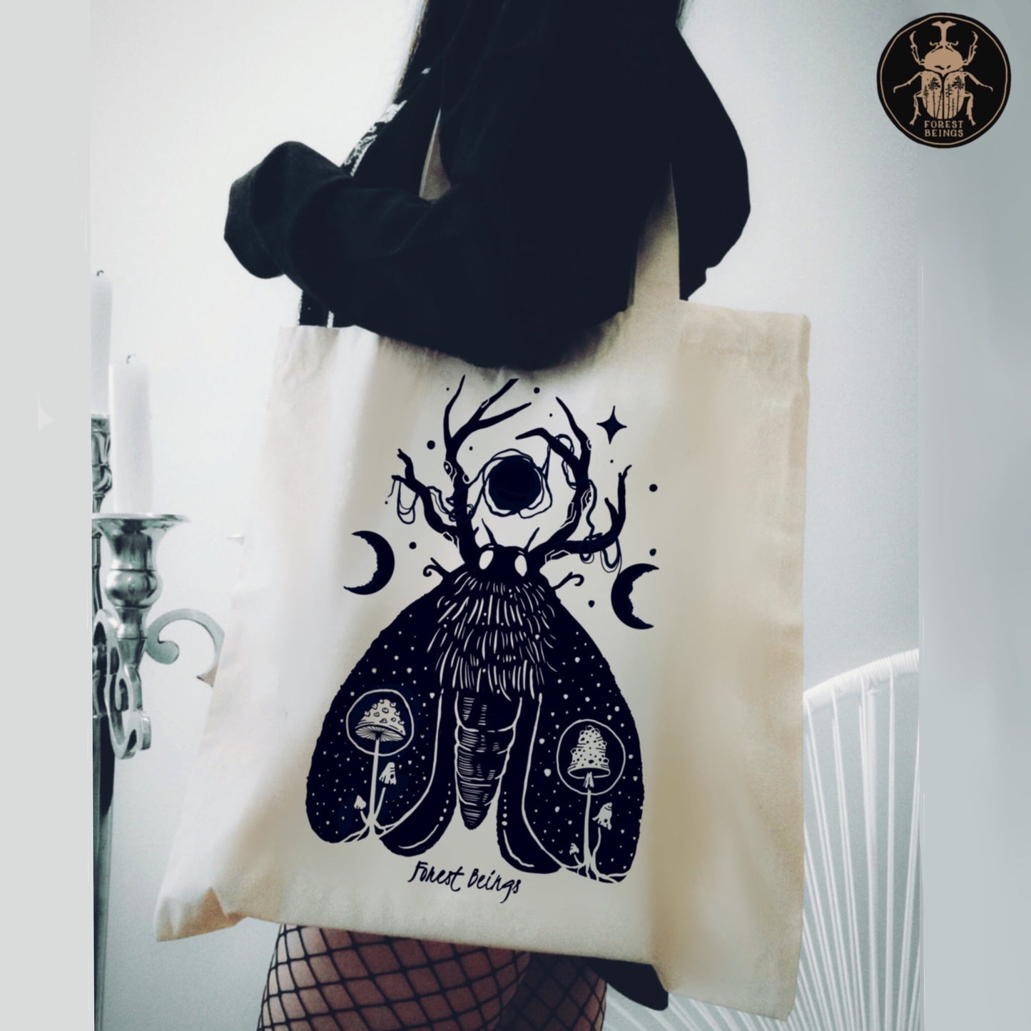 LUNAR MOTH Gothic Tote Bag