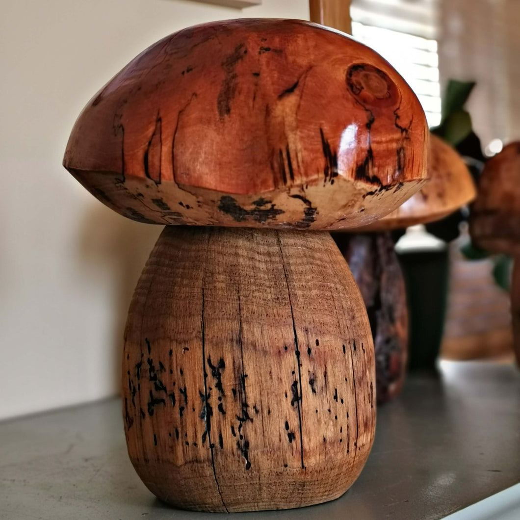 A handmade wooden mushroom toadstool figurine No.2 | Penny Bun