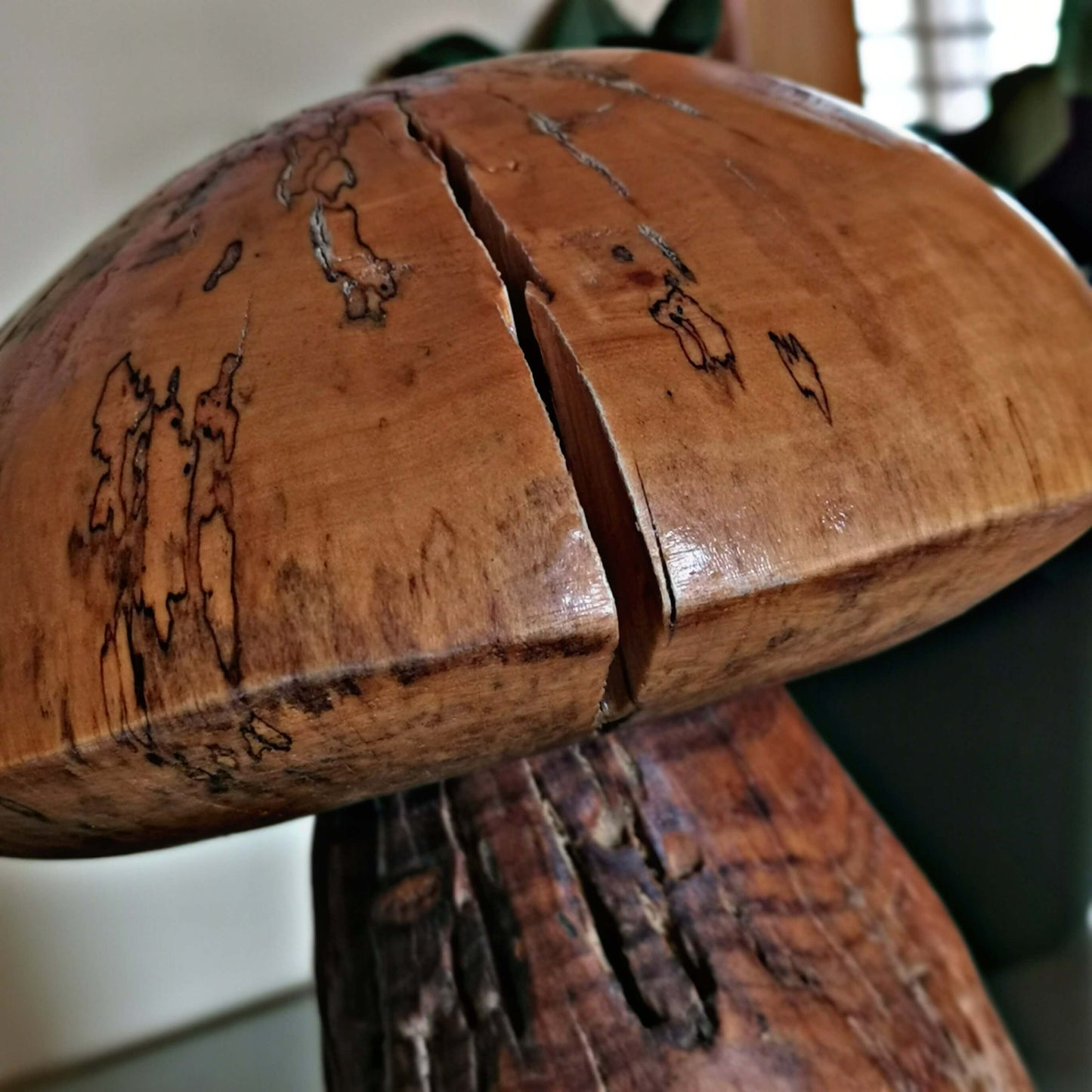 A handmade wooden mushroom toadstool figurine No.4 | Diamond Tree