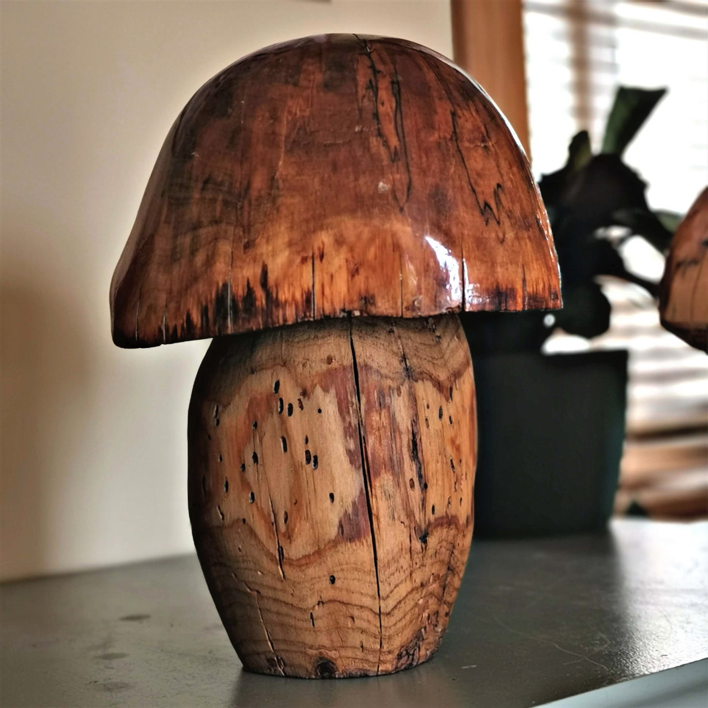 A handmade wooden mushroom toadstool figurine No.3 | Coprinellus Mica