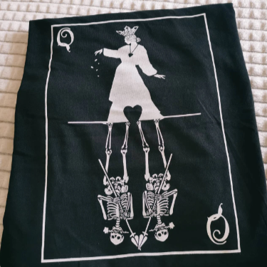The Queen of Hearts + Skeletons Soft Goth Aesthetic T-shirt