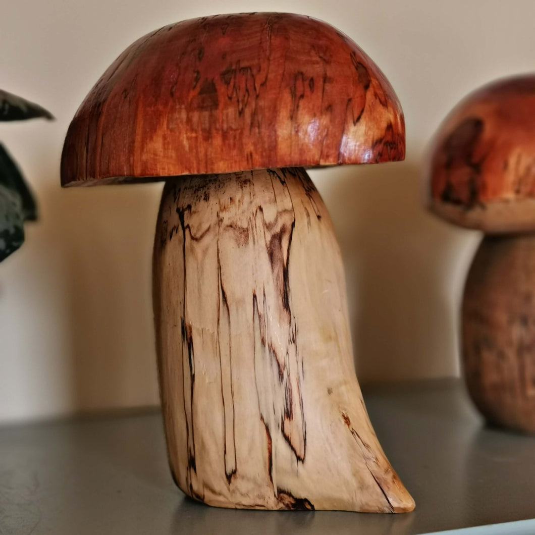 A handmade wooden mushroom toadstool figurine No.1 | Ms. Amanita The Great II