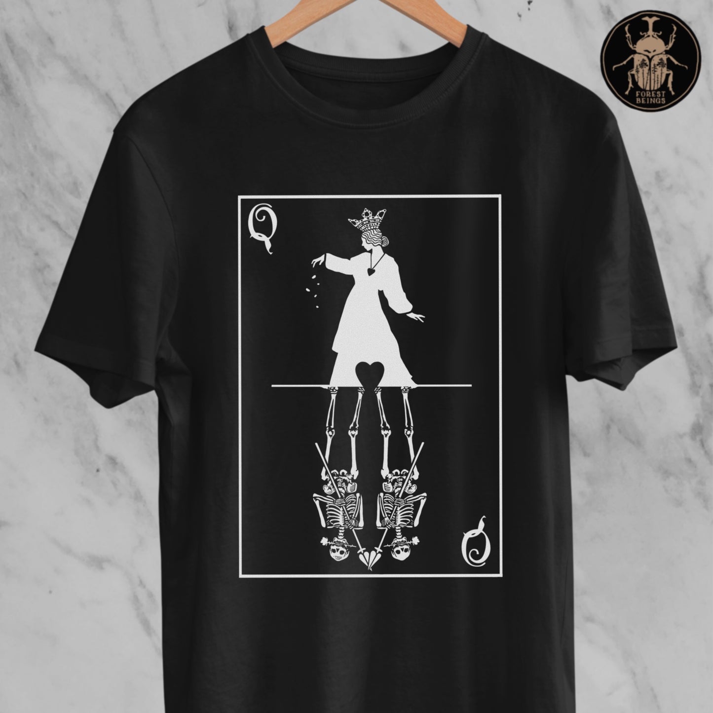 The Queen of Hearts + Skeletons Soft Goth Aesthetic T-shirt